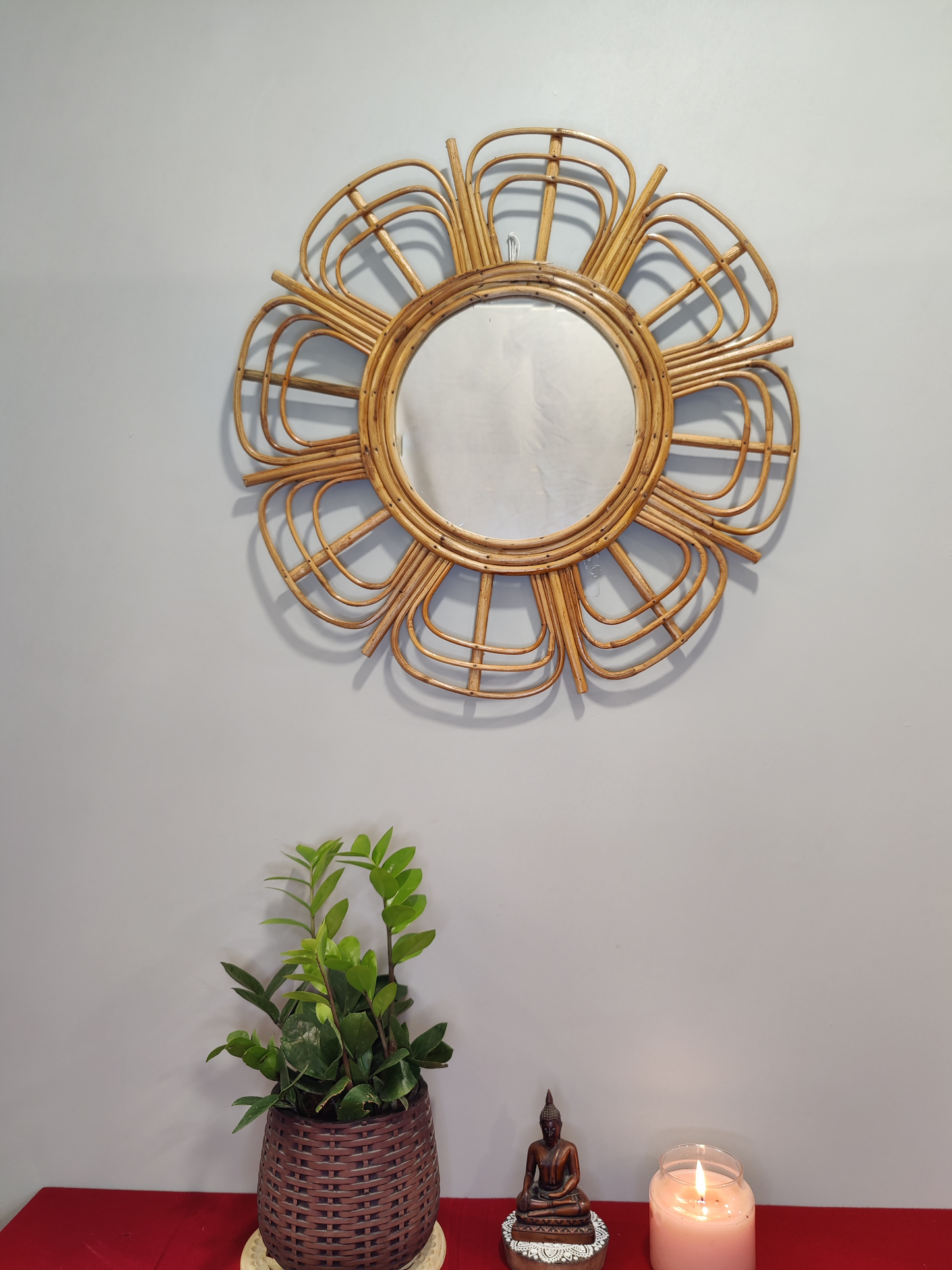 PETAL BLOOM Bamboo Mirror