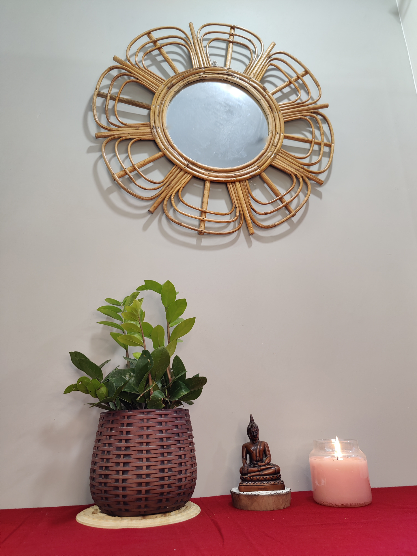PETAL BLOOM Bamboo Mirror