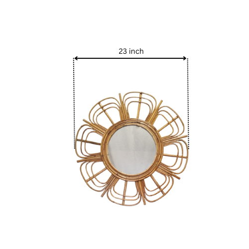 PETAL BLOOM Bamboo Mirror