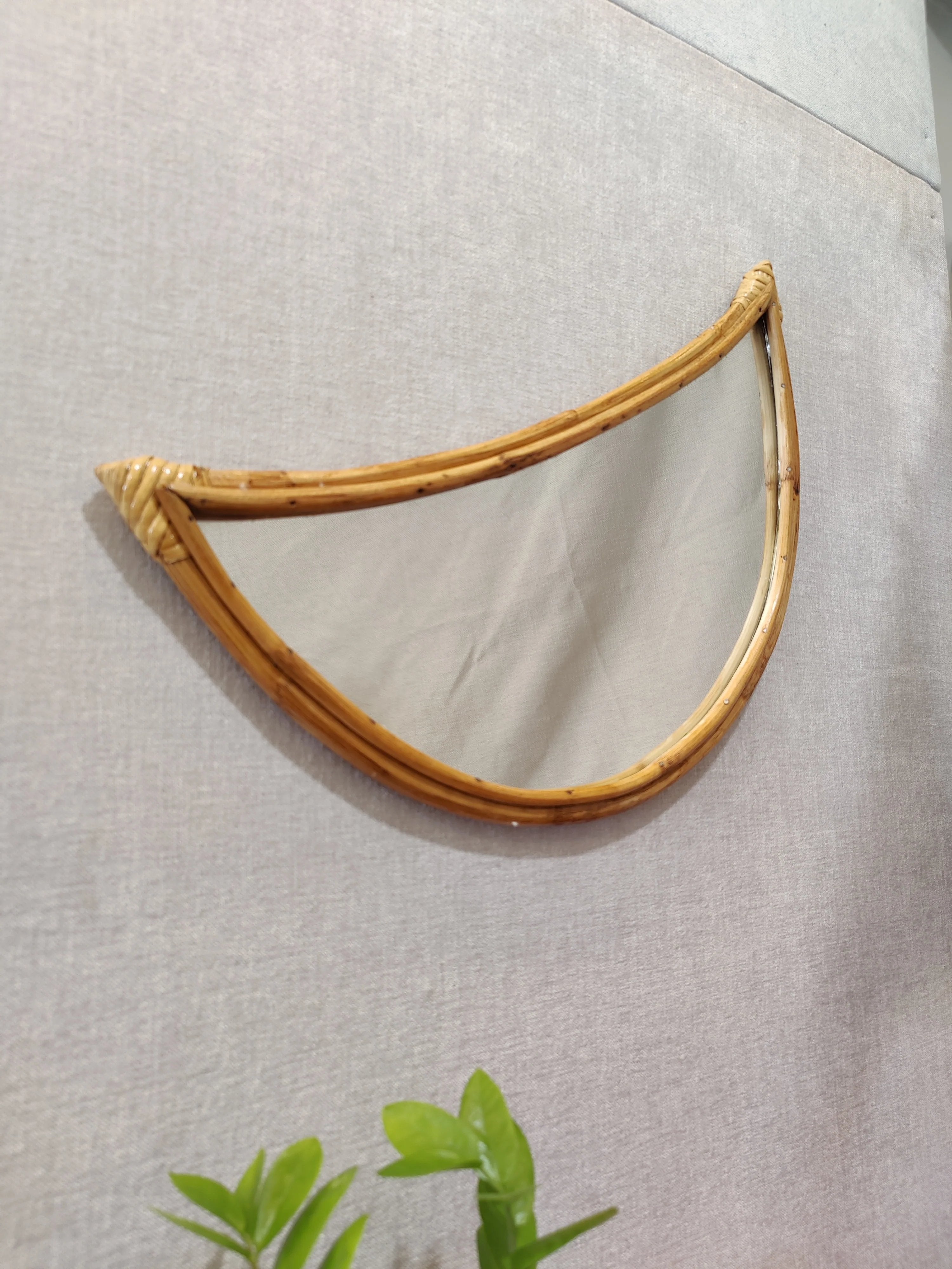 CRESCENT Reflection Bamboo Mirror – IndicFinch CRESCENT Reflection Bamboo Mirror – IndicFinch