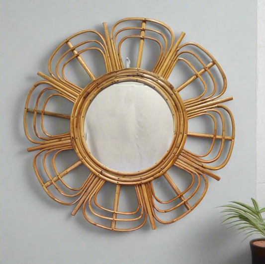 PETAL BLOOM Bamboo Mirror
