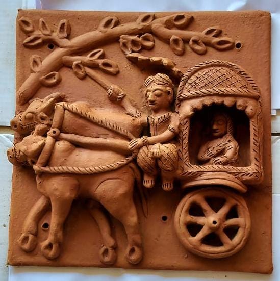 MAN RIDING CART - Terracotta Art