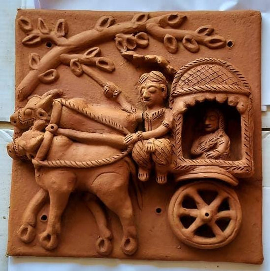 MAN RIDING CART - Terracotta Art